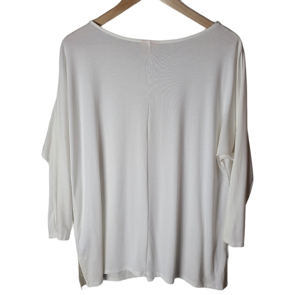 Ruby Rd. White bead half-sleeved  crew neck shirt - Picture 7 of 7